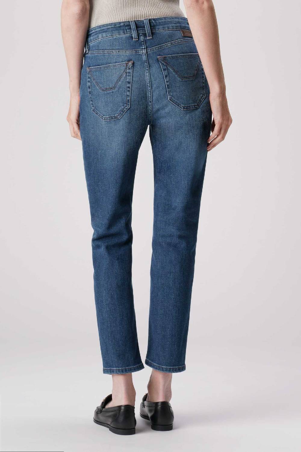 Jeckerson Jacqueline - Pantalone 5 tasche in denim tri-blend blu scuro Spedizione Gratuita