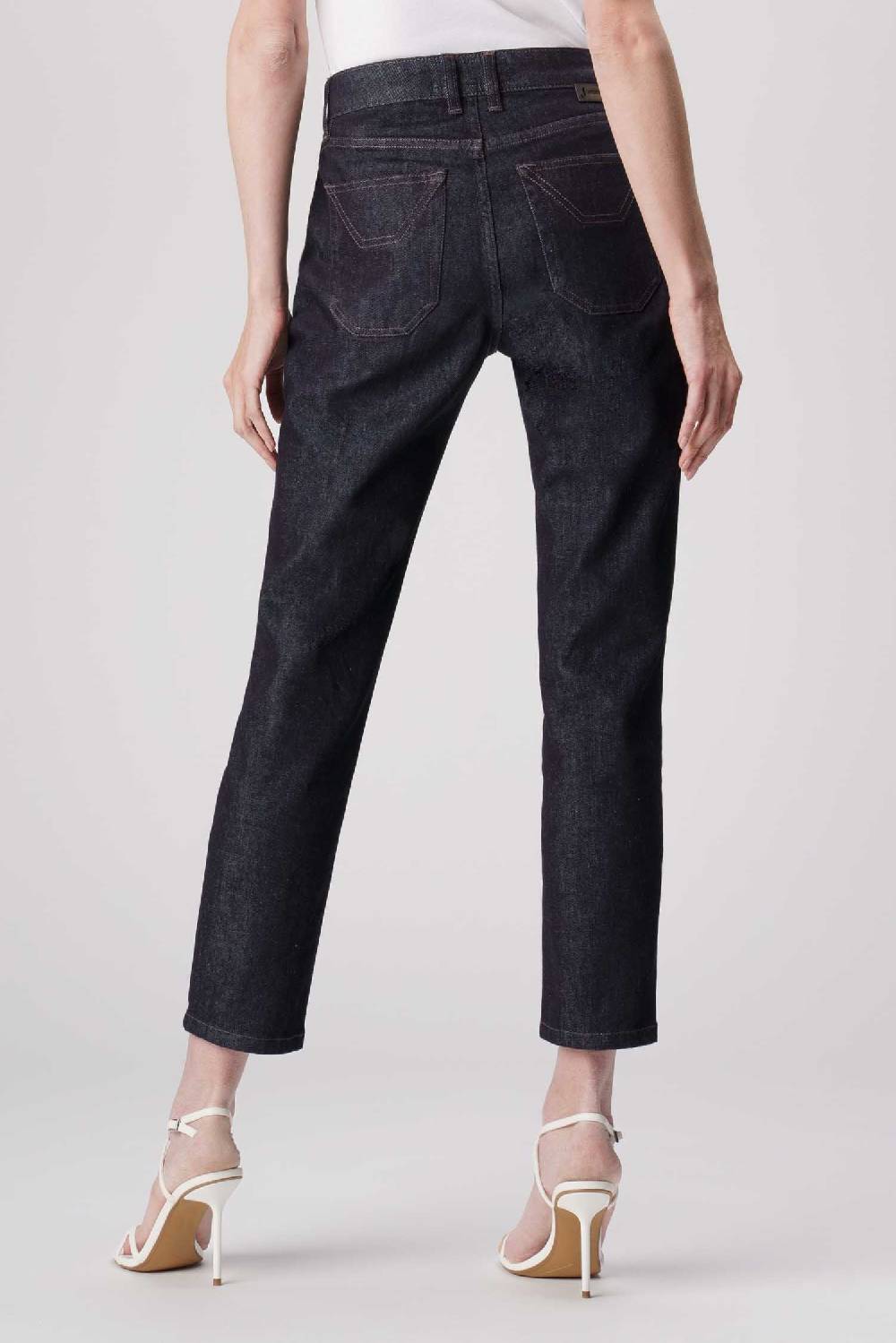 Jeckerson Jacqueline - Pantalone 5 tasche in denim tri-blend blu rinse Consegna Veloce