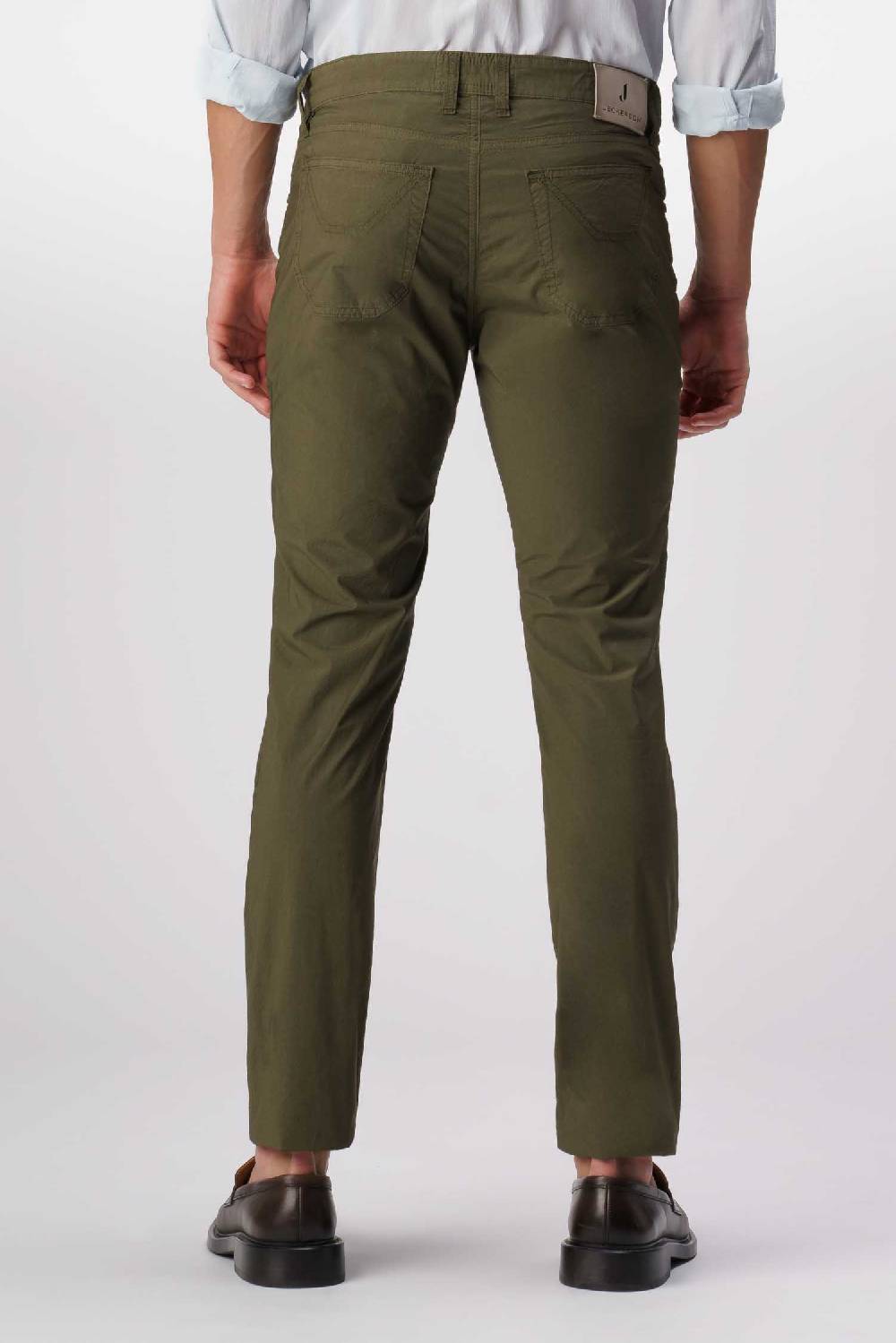 Jeckerson John - Pantalone 5 tasche con toppa verde militare Vendite Flash