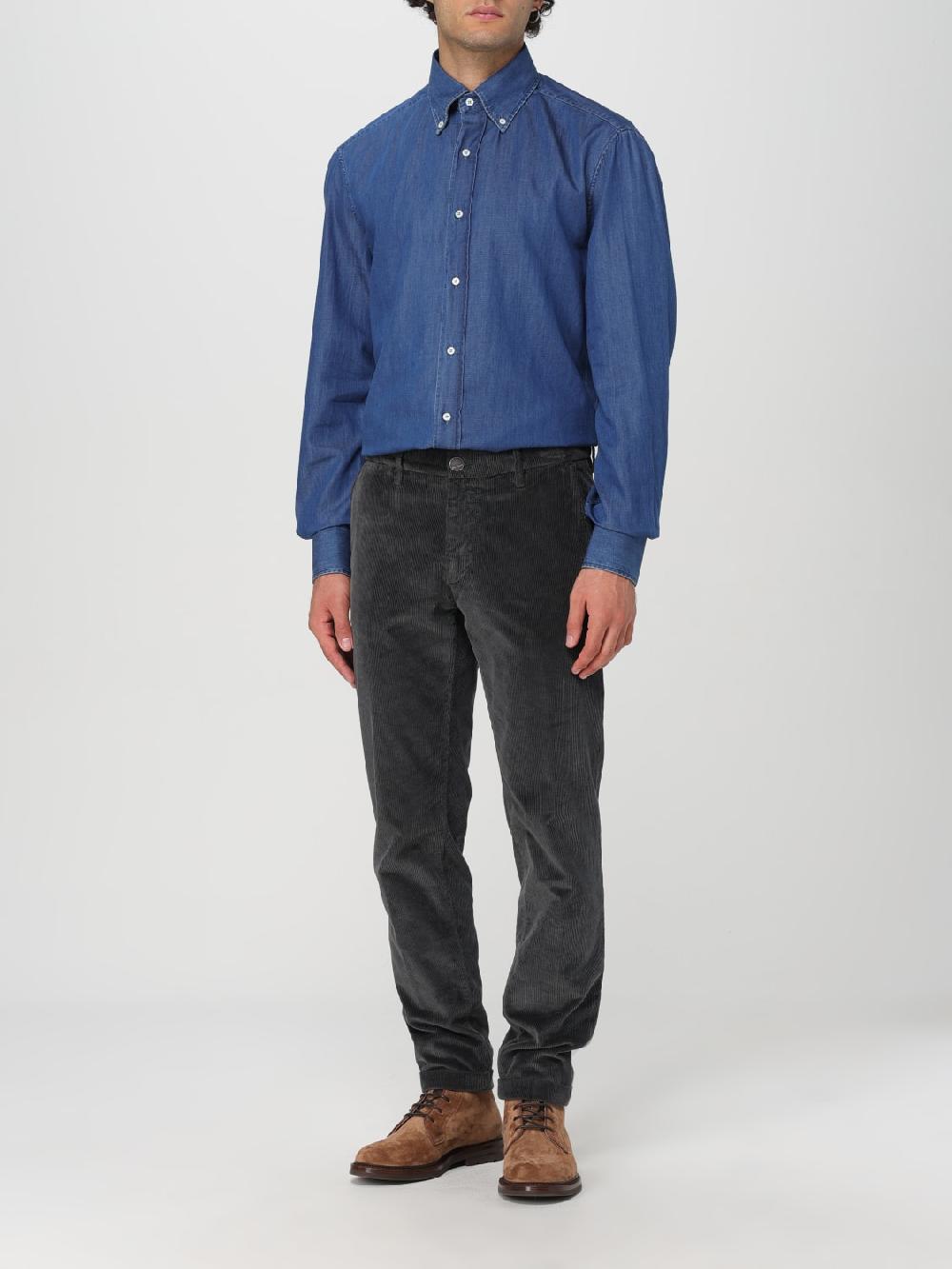 Giglio Camicia Brunello Cucinelli in denim di cotone Italy